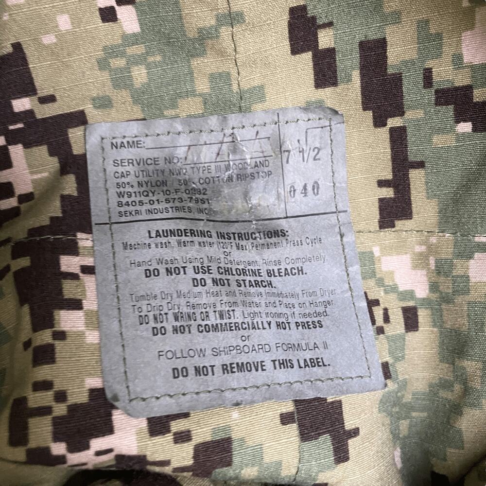 Vintage Y2K US Marines Digital Camo Hat 7 1/2 Embroidered Logo - Picture 7 of 7